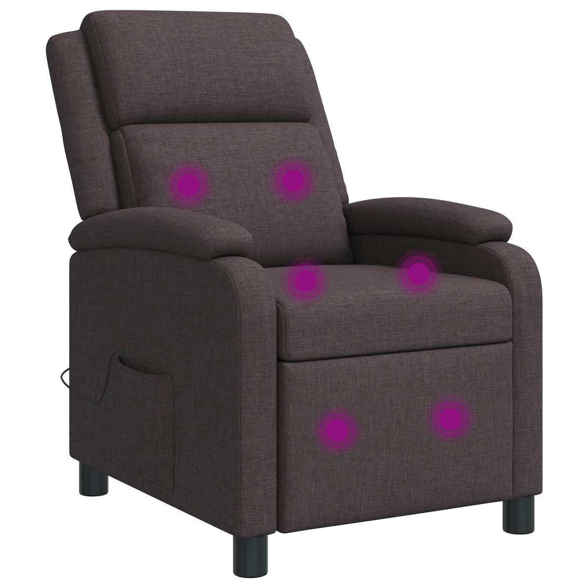 Massage Recliner Donkerbruin Stof is nu te koop bij PeponiXL, paradijselijk wonen!