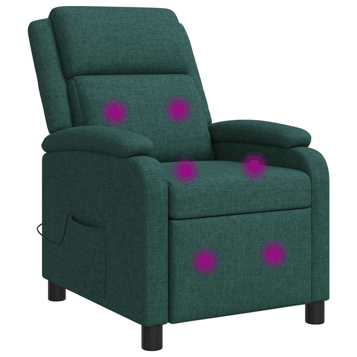 Massage Recliner Donkergroen Stof is nu te koop bij PeponiXL, paradijselijk wonen!