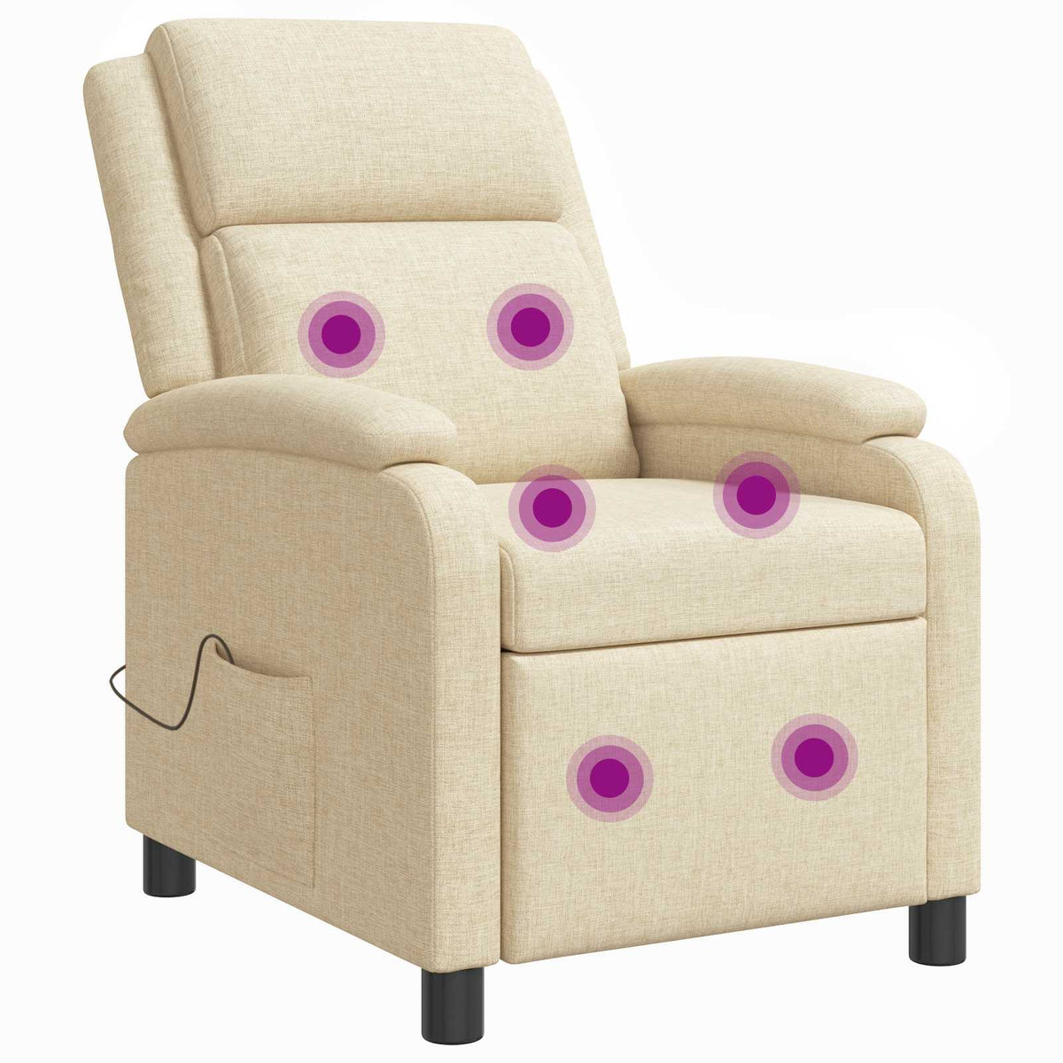 Massage Recliner Crèmekleurig Stof is nu te koop bij PeponiXL, paradijselijk wonen!