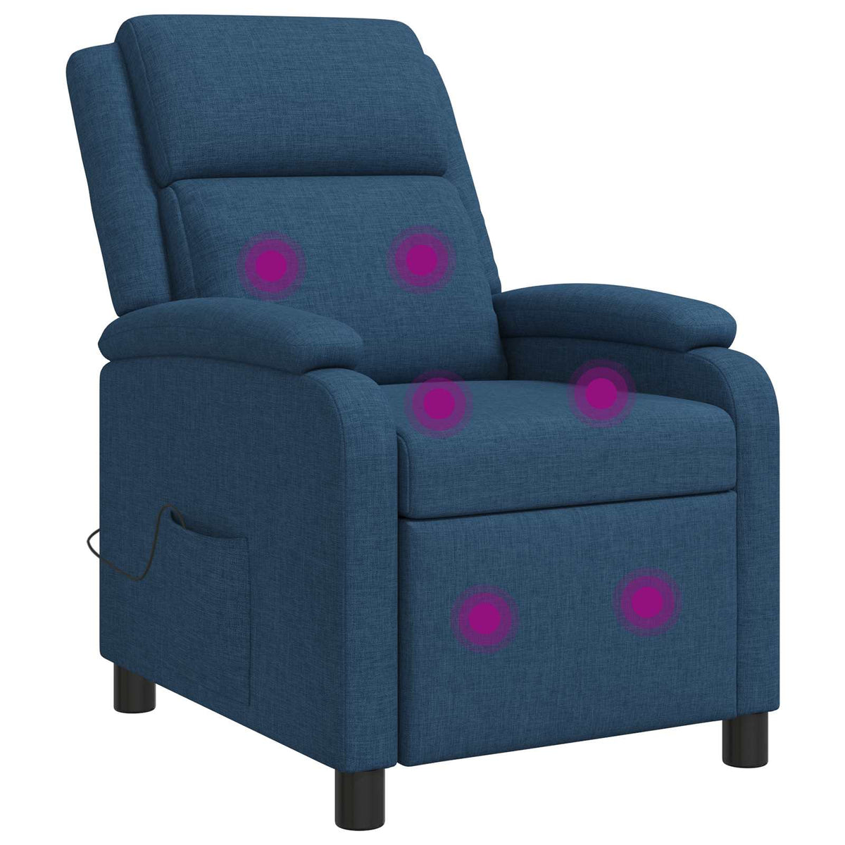 Massage Recliner Blauw Stof is nu te koop bij PeponiXL, paradijselijk wonen!