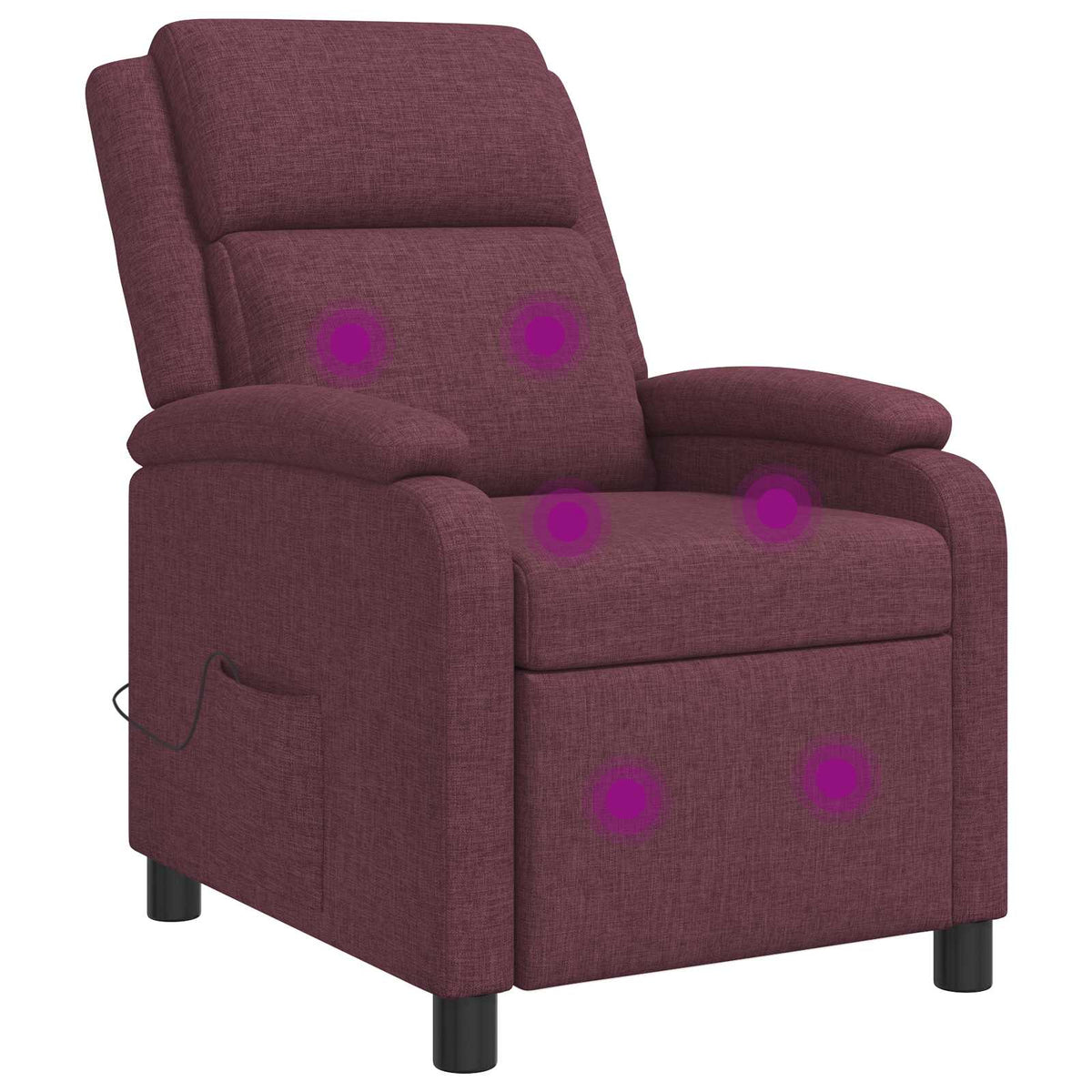 Massage Recliner Paars Stof is nu te koop bij PeponiXL, paradijselijk wonen!