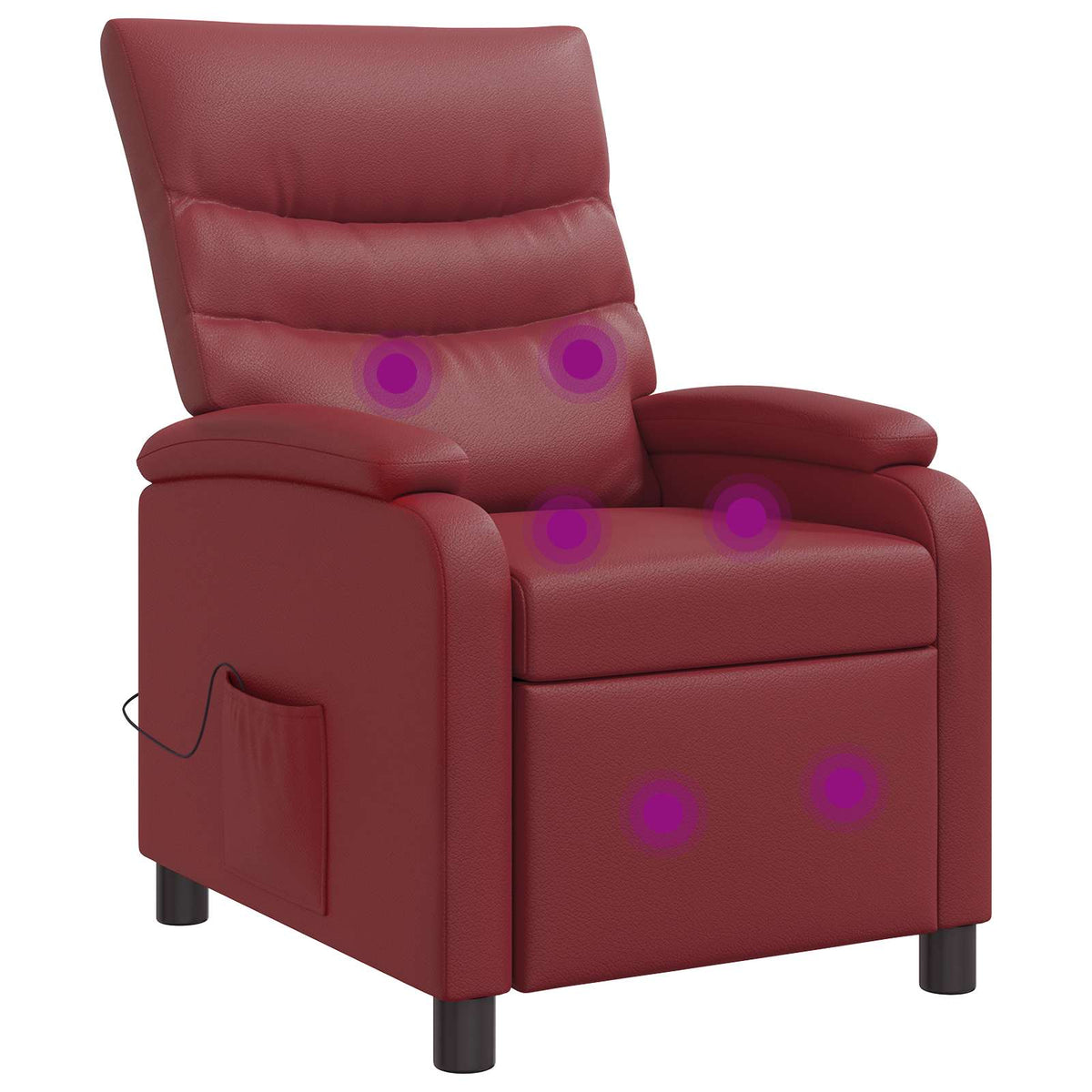 Massage Recliner Wijnrood Kunstleer is nu te koop bij PeponiXL, paradijselijk wonen!