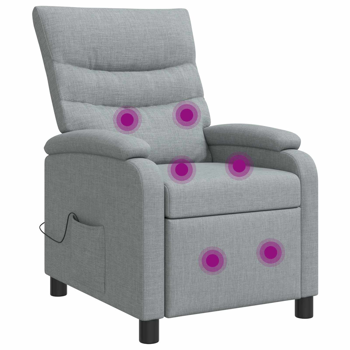 Massage Recliner Lichtgrijs Stof is nu te koop bij PeponiXL, paradijselijk wonen!