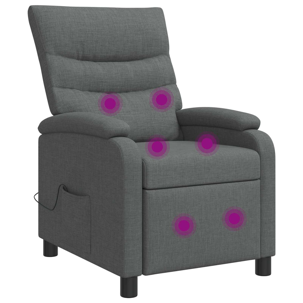 Massage Recliner Donkergrijs Stof is nu te koop bij PeponiXL, paradijselijk wonen!