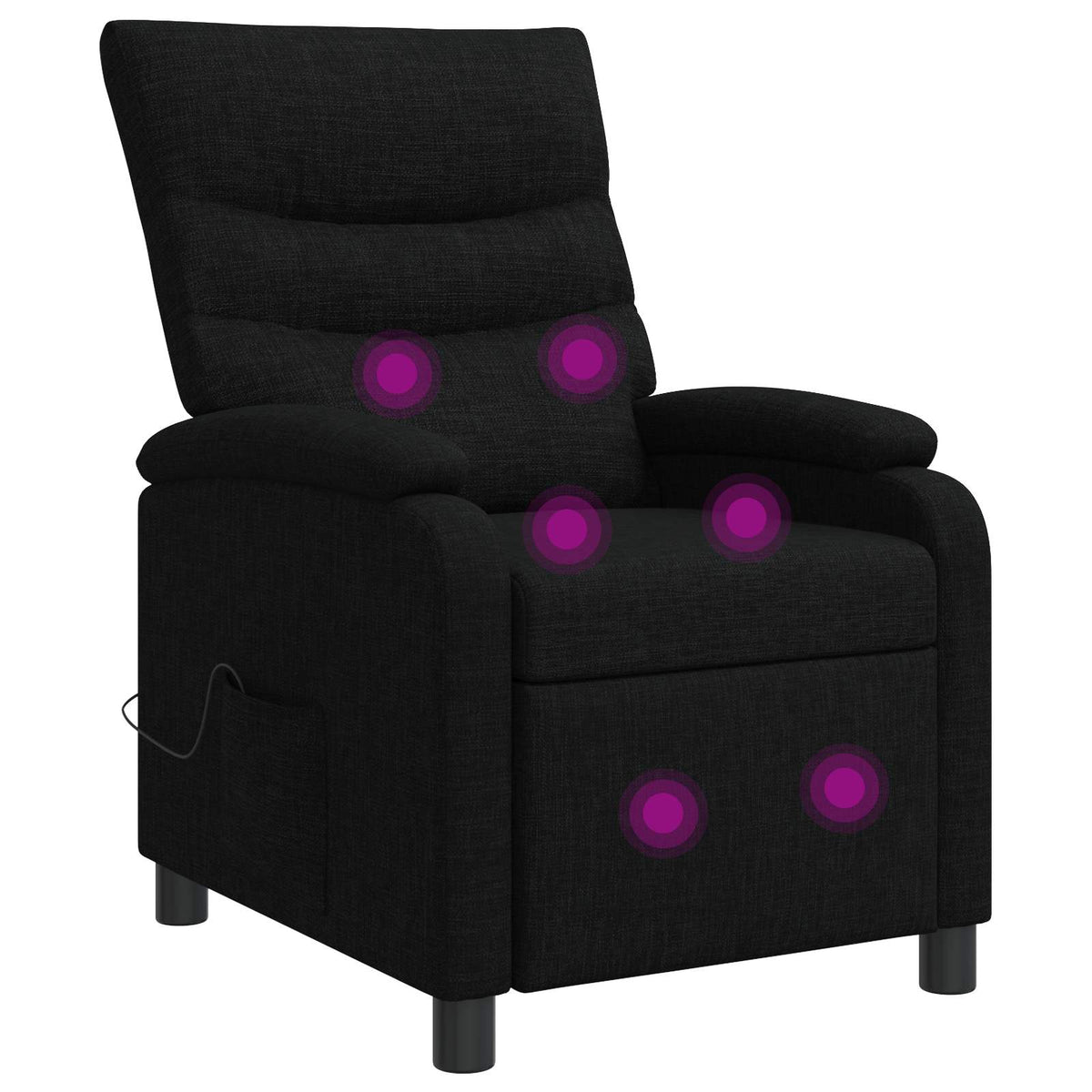 Massage Recliner Zwart Stof is nu te koop bij PeponiXL, paradijselijk wonen!
