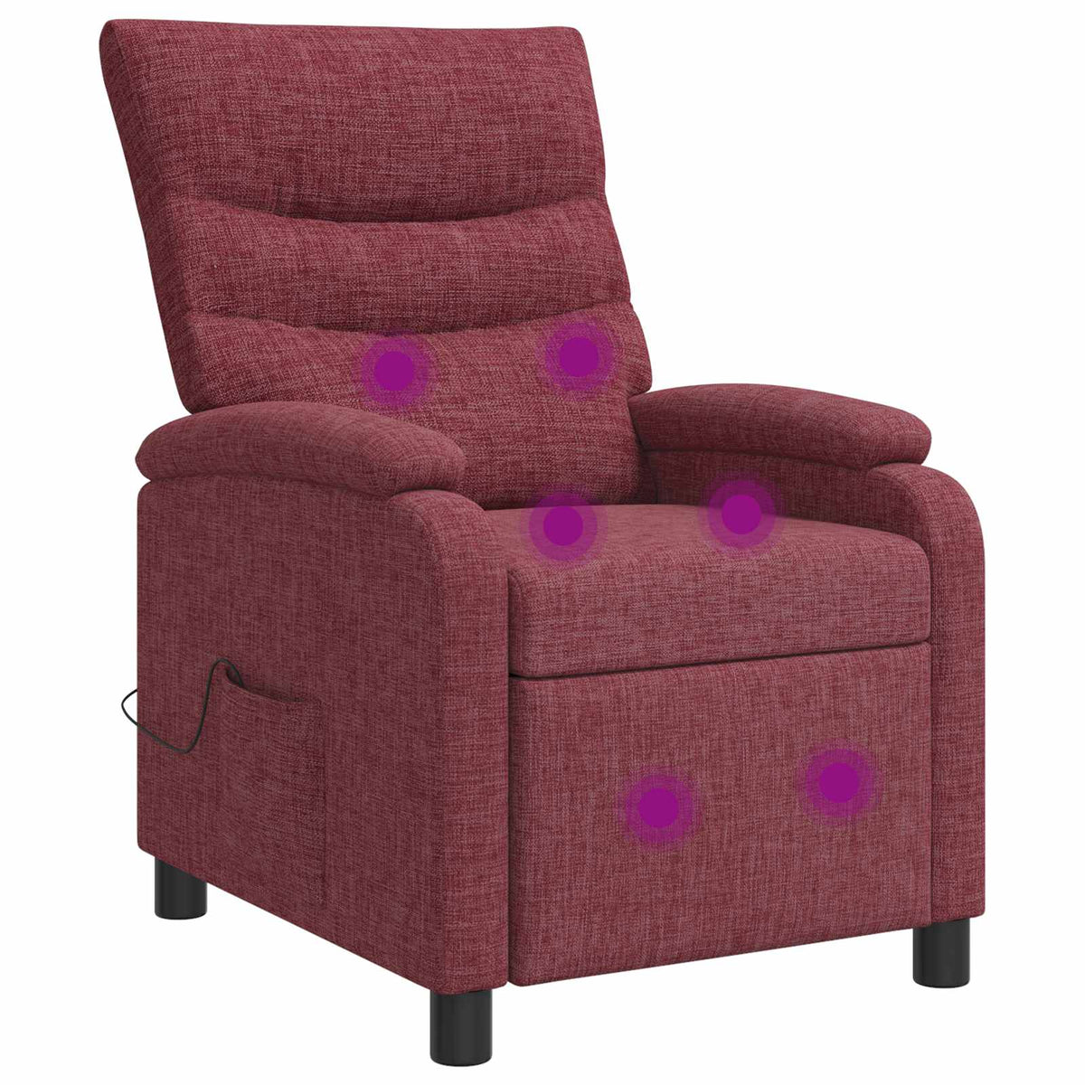 Massage Recliner Wijnrood Stof is nu te koop bij PeponiXL, paradijselijk wonen!