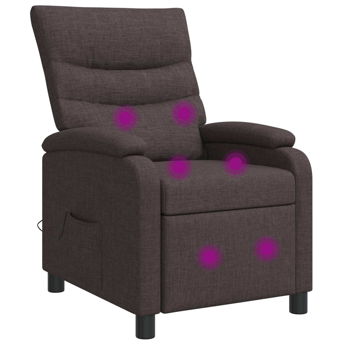 Massage Recliner Donkerbruin Stof is nu te koop bij PeponiXL, paradijselijk wonen!