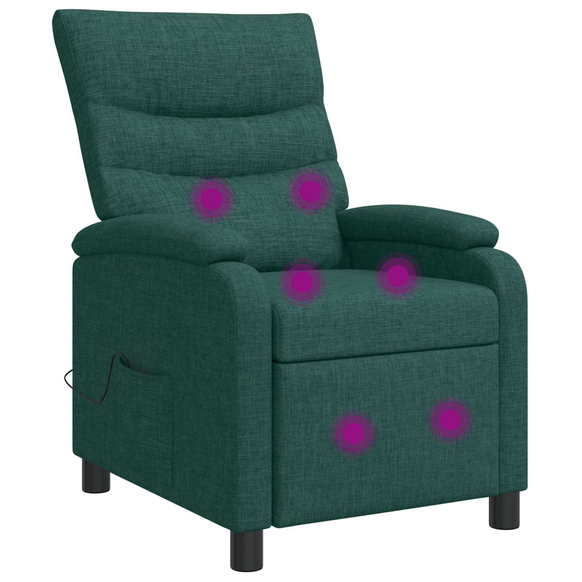 Massage Recliner Donkergroen Stof is nu te koop bij PeponiXL, paradijselijk wonen!