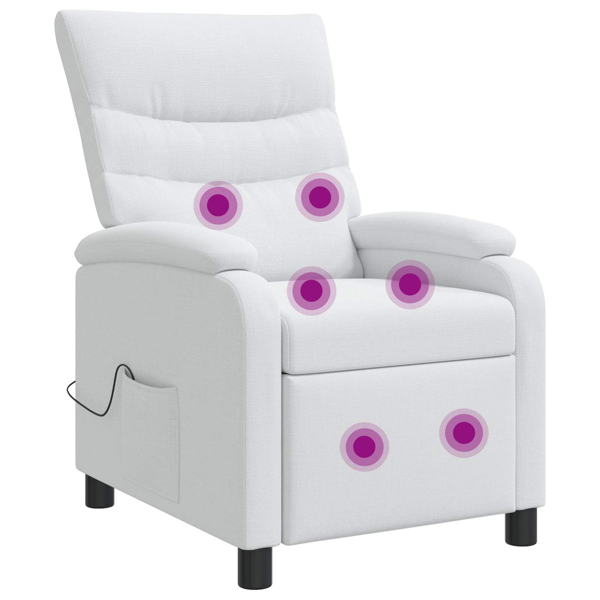 Massage Recliner Wit Stof is nu te koop bij PeponiXL, paradijselijk wonen!