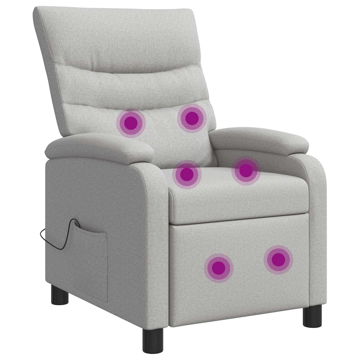 Massage Recliner Wolkengrijs Stof is nu te koop bij PeponiXL, paradijselijk wonen!