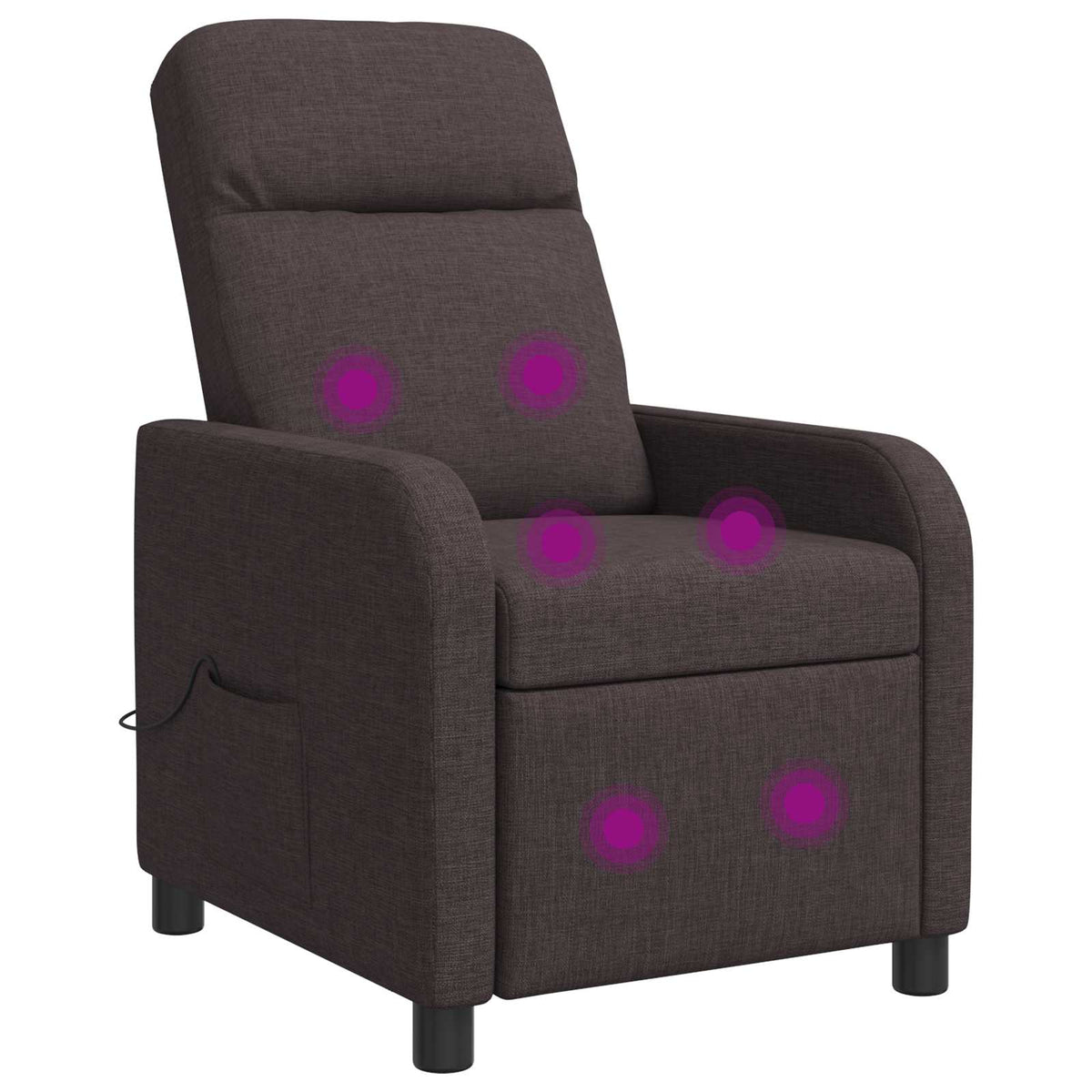 Massage Recliner Donkerbruin Stof is nu te koop bij PeponiXL, paradijselijk wonen!