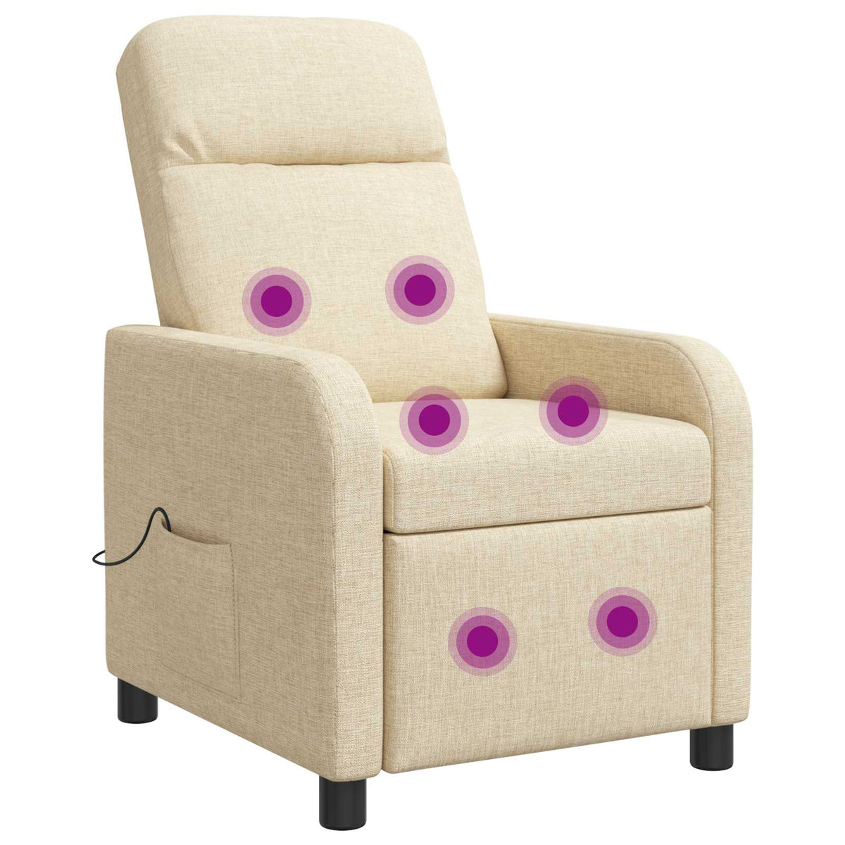 Massage Recliner Crèmekleurig Stof is nu te koop bij PeponiXL, paradijselijk wonen!