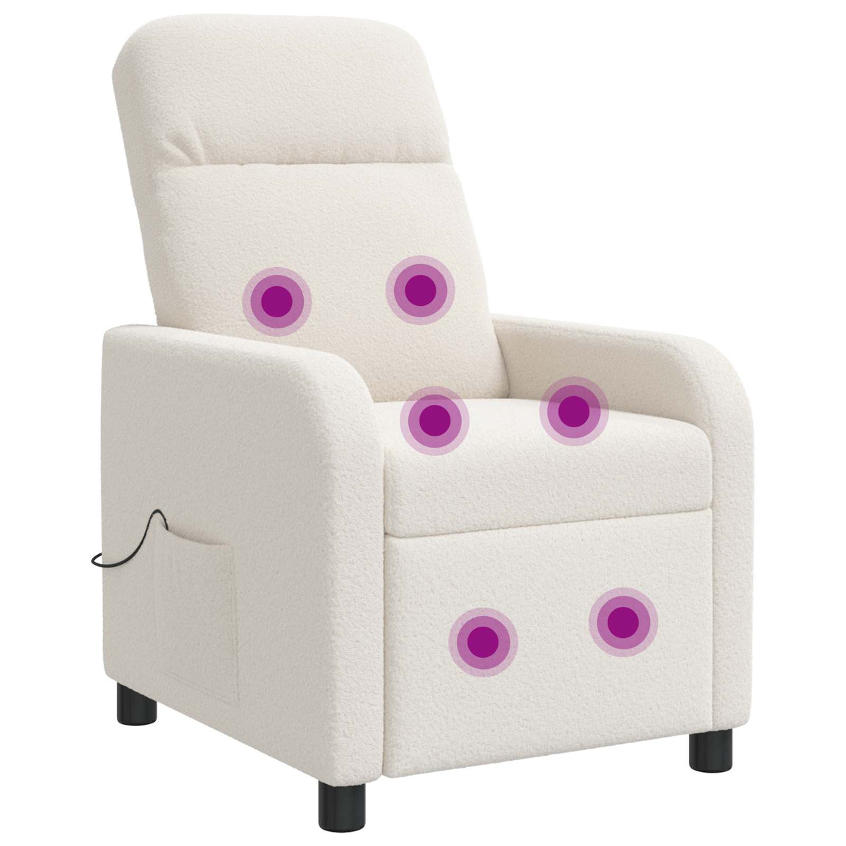Massage Recliner Crèmekleurig Bouclé is nu te koop bij PeponiXL, paradijselijk wonen!