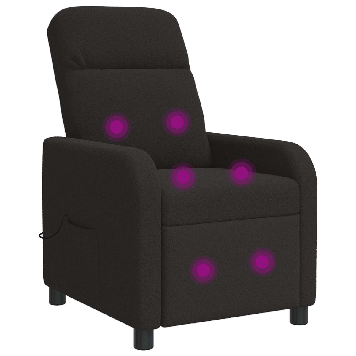 Massage Recliner Zwart Bouclé is nu te koop bij PeponiXL, paradijselijk wonen!