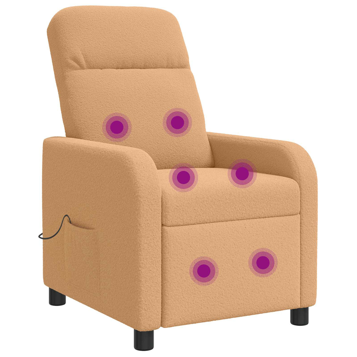 Massage Recliner Beige Bouclé is nu te koop bij PeponiXL, paradijselijk wonen!