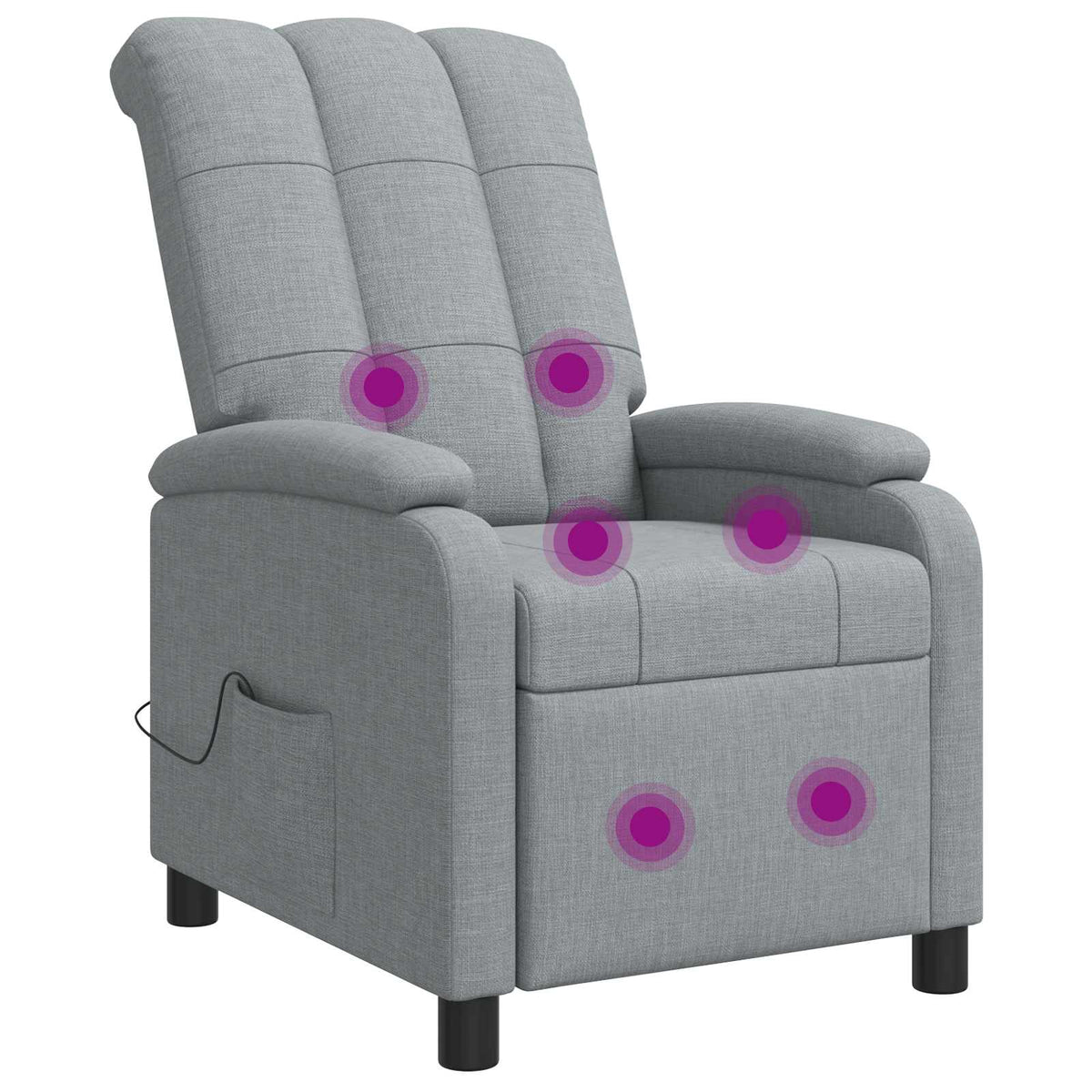 Massage Recliner Lichtgrijs Stof is nu te koop bij PeponiXL, paradijselijk wonen!