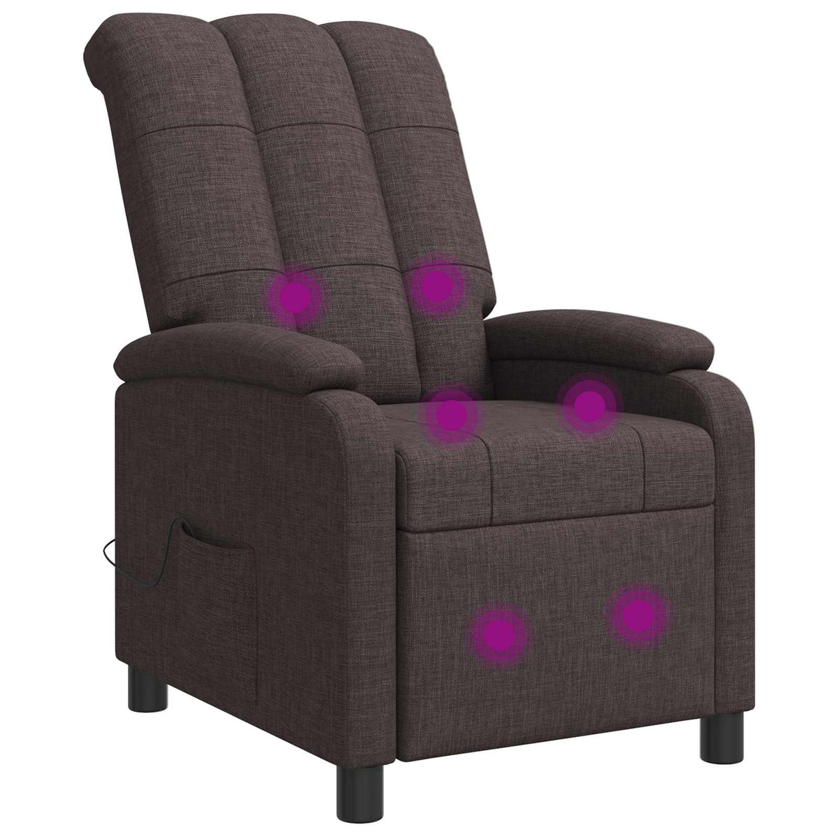 Massage Recliner Donkerbruin Stof is nu te koop bij PeponiXL, paradijselijk wonen!