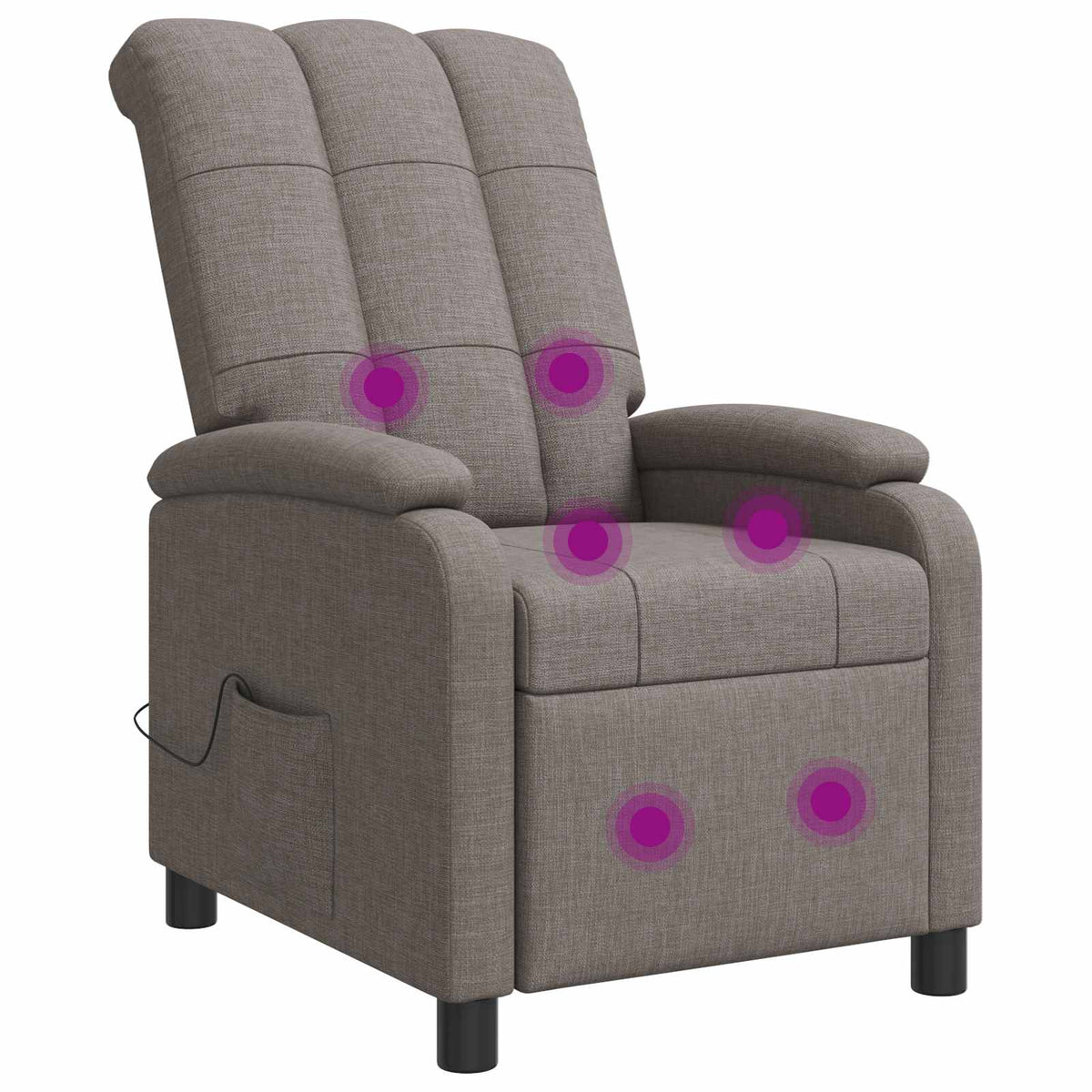 Massage Recliner Taupe Stof is nu te koop bij PeponiXL, paradijselijk wonen!
