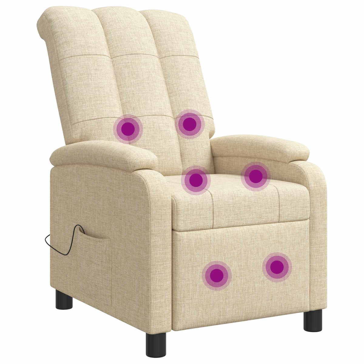 Massage Recliner Crèmekleurig Stof is nu te koop bij PeponiXL, paradijselijk wonen!