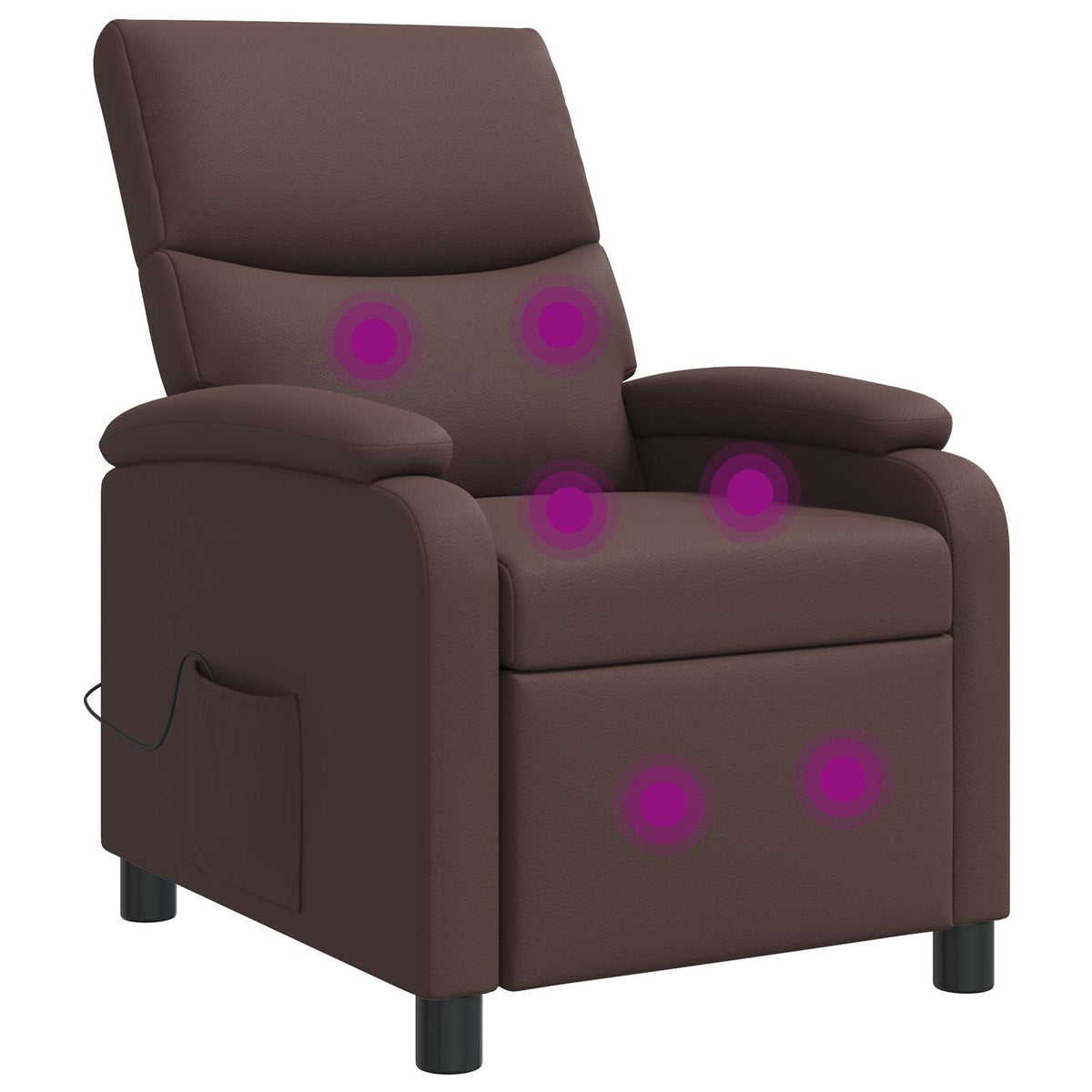Massage Recliner Bruin Kunstleer is nu te koop bij PeponiXL, paradijselijk wonen!