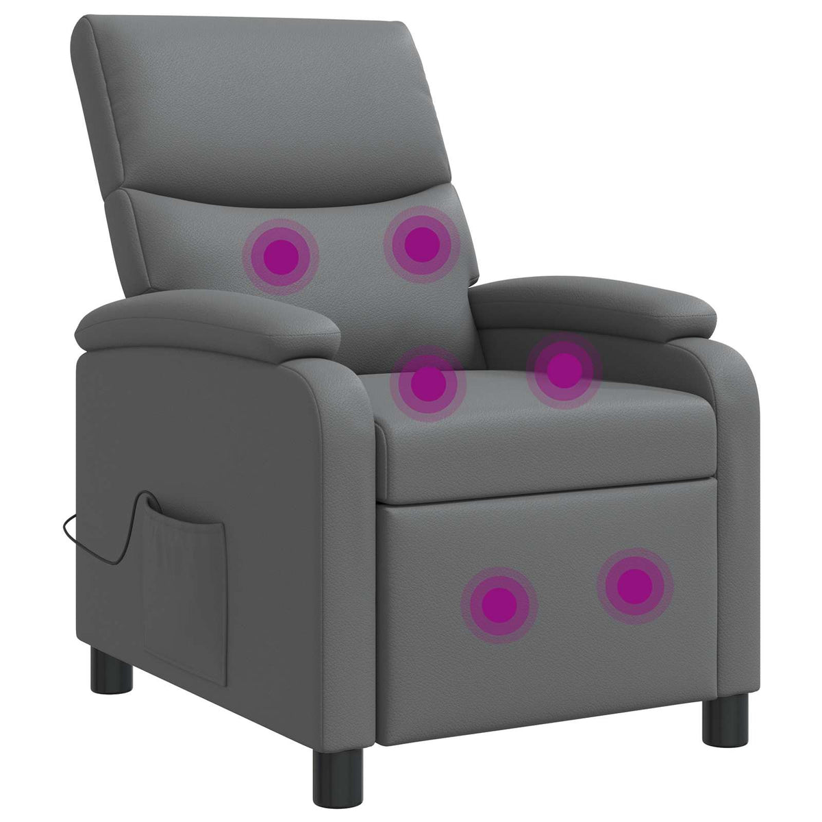 Massage Recliner Grijs Kunstleer is nu te koop bij PeponiXL, paradijselijk wonen!