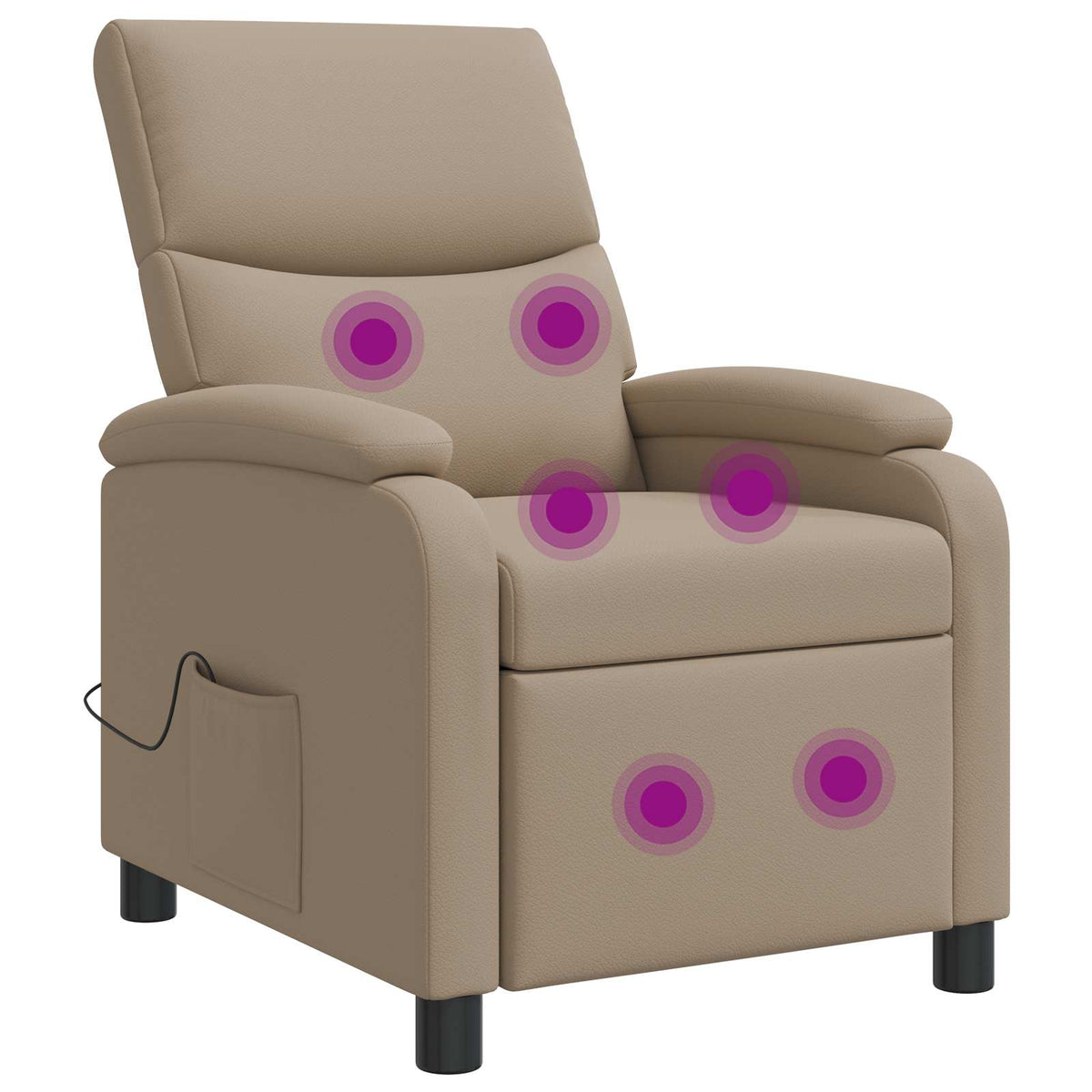 Massage Recliner Cappuccino Kunstleer is nu te koop bij PeponiXL, paradijselijk wonen!