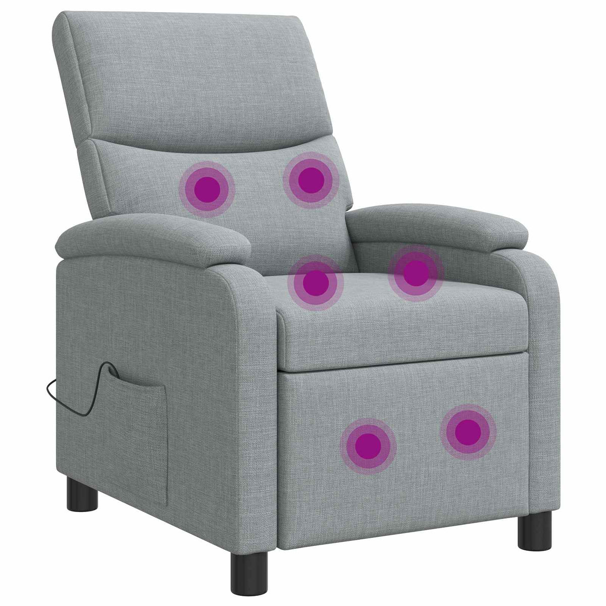 Massage Recliner Lichtgrijs Stof is nu te koop bij PeponiXL, paradijselijk wonen!