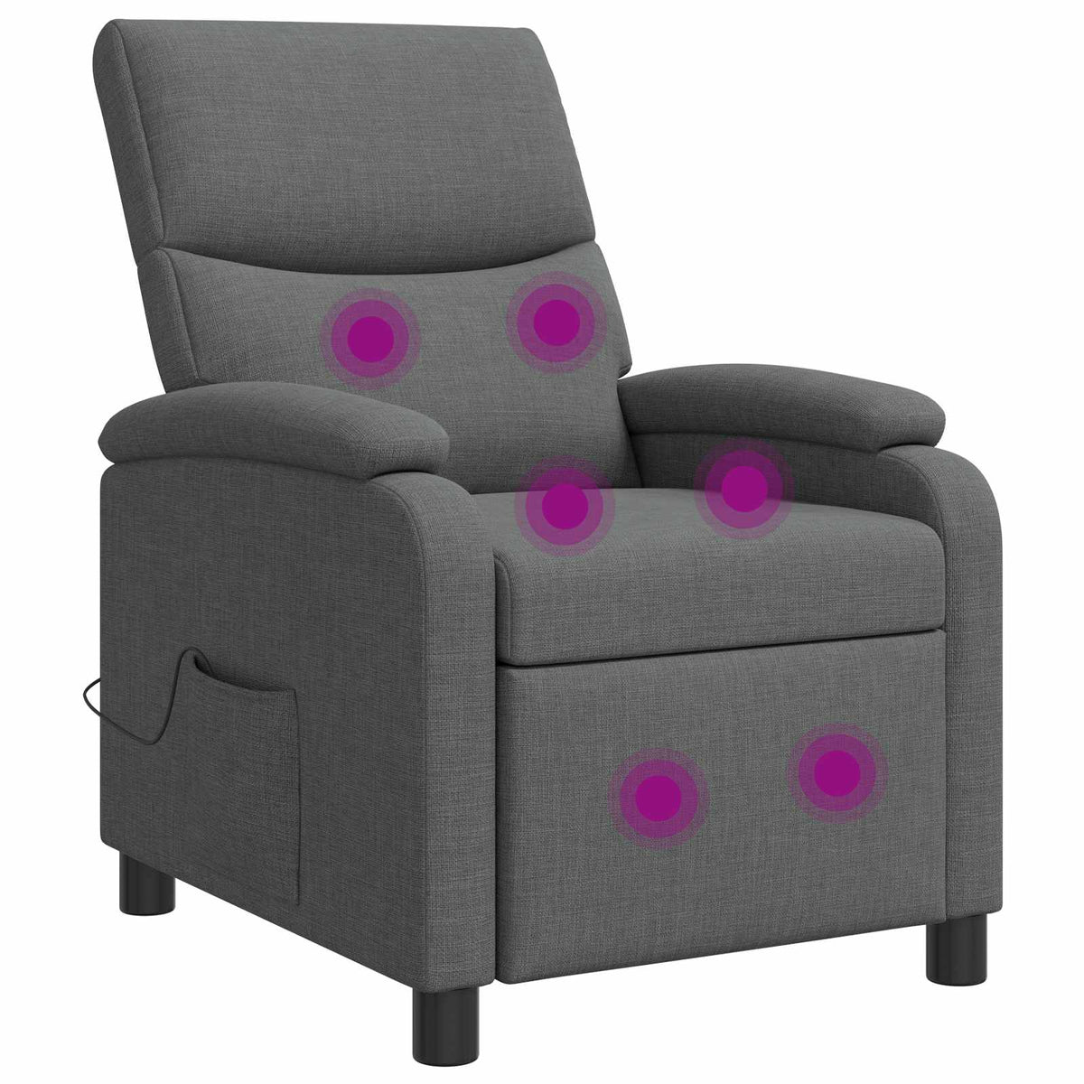 Massage Recliner Donkergrijs Stof is nu te koop bij PeponiXL, paradijselijk wonen!