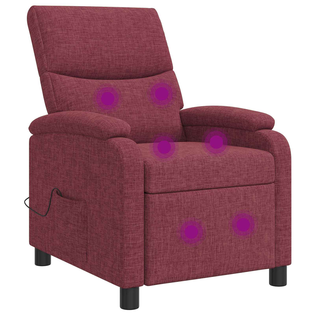 Massage Recliner Wijnrood Stof is nu te koop bij PeponiXL, paradijselijk wonen!