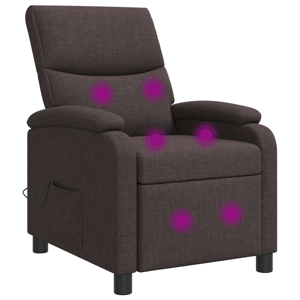 Massage Recliner Donkerbruin Stof is nu te koop bij PeponiXL, paradijselijk wonen!