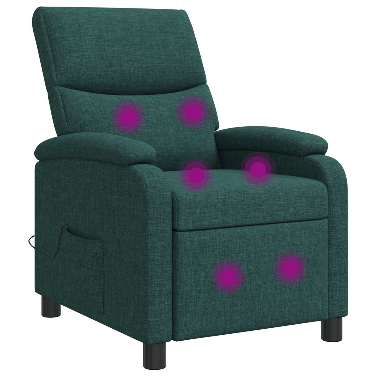 Massage Recliner Donkergroen Stof is nu te koop bij PeponiXL, paradijselijk wonen!