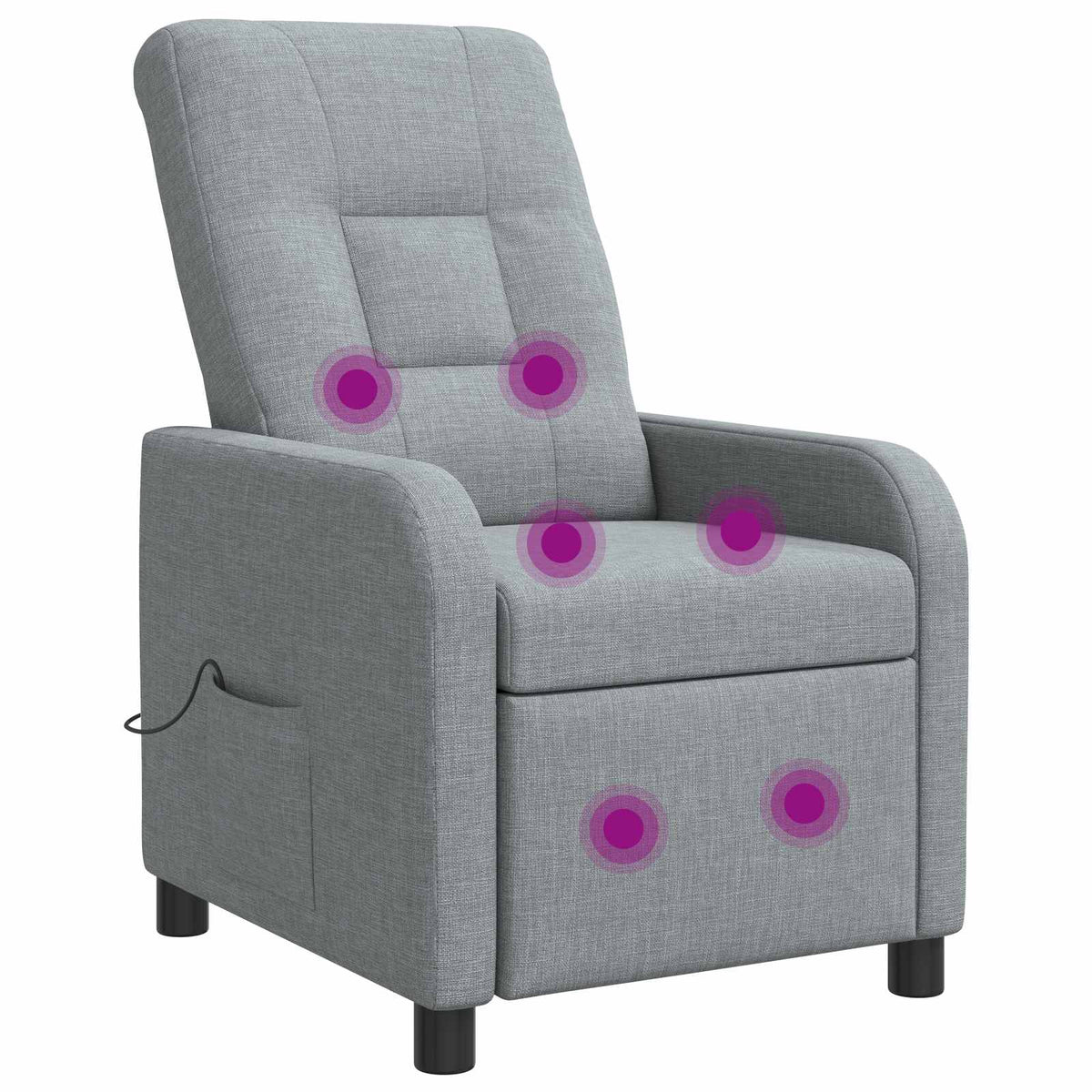 Massage Recliner Lichtgrijs Stof is nu te koop bij PeponiXL, paradijselijk wonen!