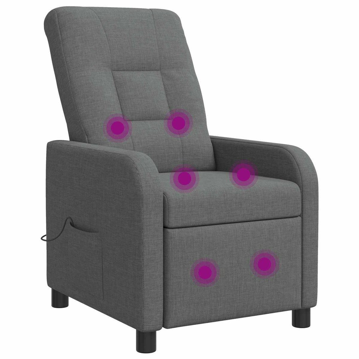 Massage Recliner Donkergrijs Stof is nu te koop bij PeponiXL, paradijselijk wonen!