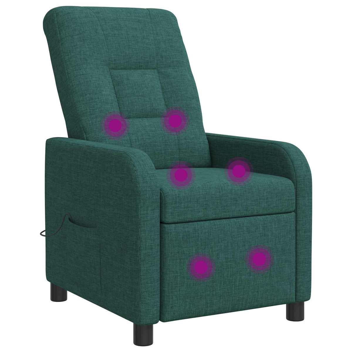 Massage Recliner Donkergroen Stof is nu te koop bij PeponiXL, paradijselijk wonen!