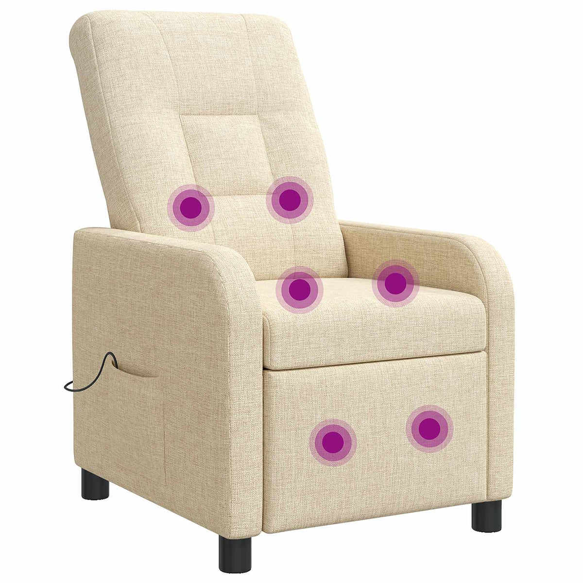 Massage Recliner Crèmekleurig Stof is nu te koop bij PeponiXL, paradijselijk wonen!