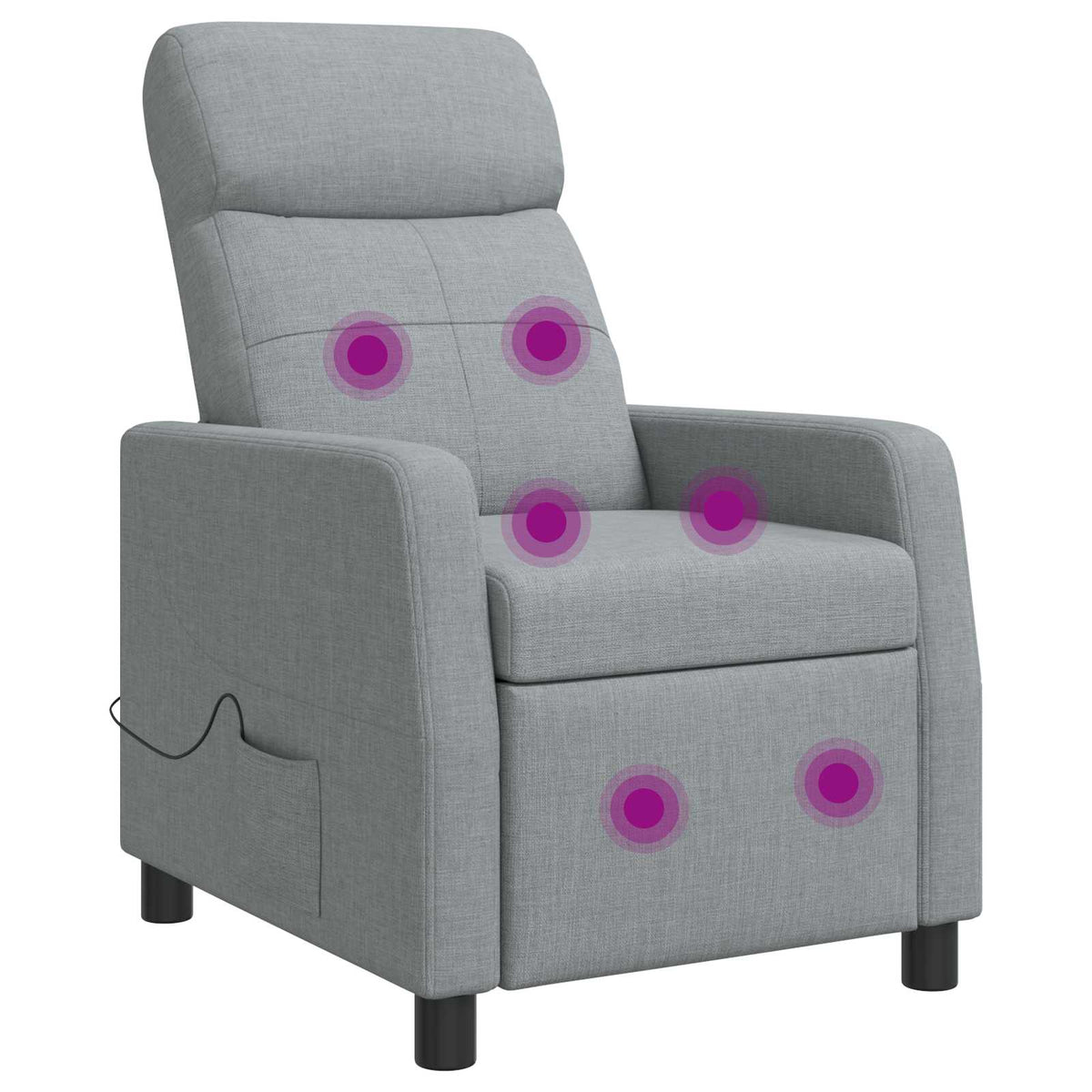 Massage Recliner Lichtgrijs Stof is nu te koop bij PeponiXL, paradijselijk wonen!