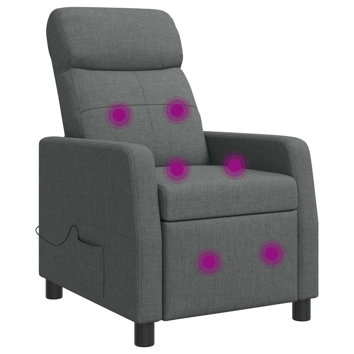 Massage Recliner Donkergrijs Stof is nu te koop bij PeponiXL, paradijselijk wonen!
