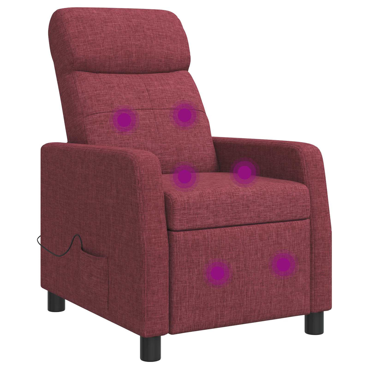 Massage Recliner Wijnrood Stof is nu te koop bij PeponiXL, paradijselijk wonen!