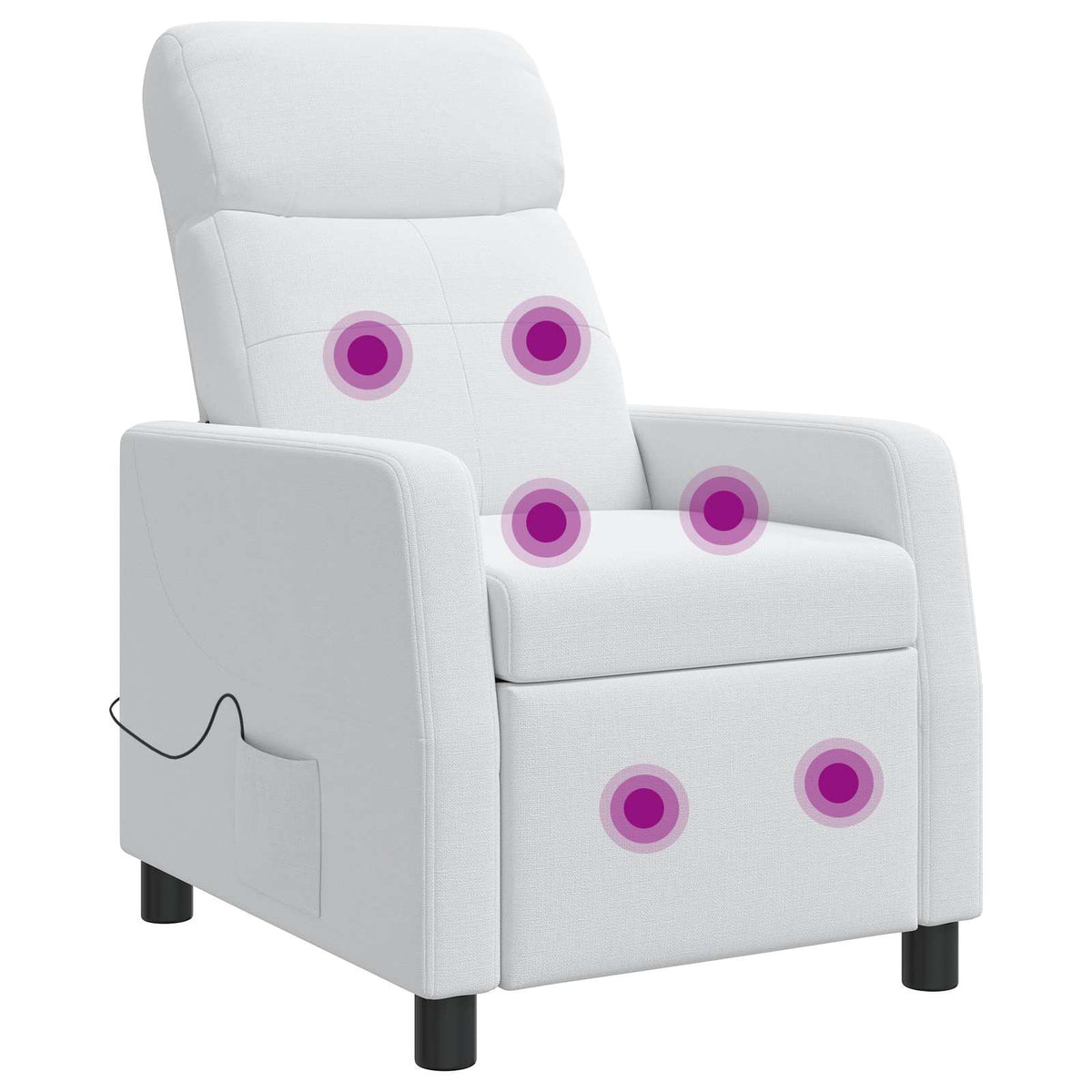 Massage Recliner Wit Stof is nu te koop bij PeponiXL, paradijselijk wonen!