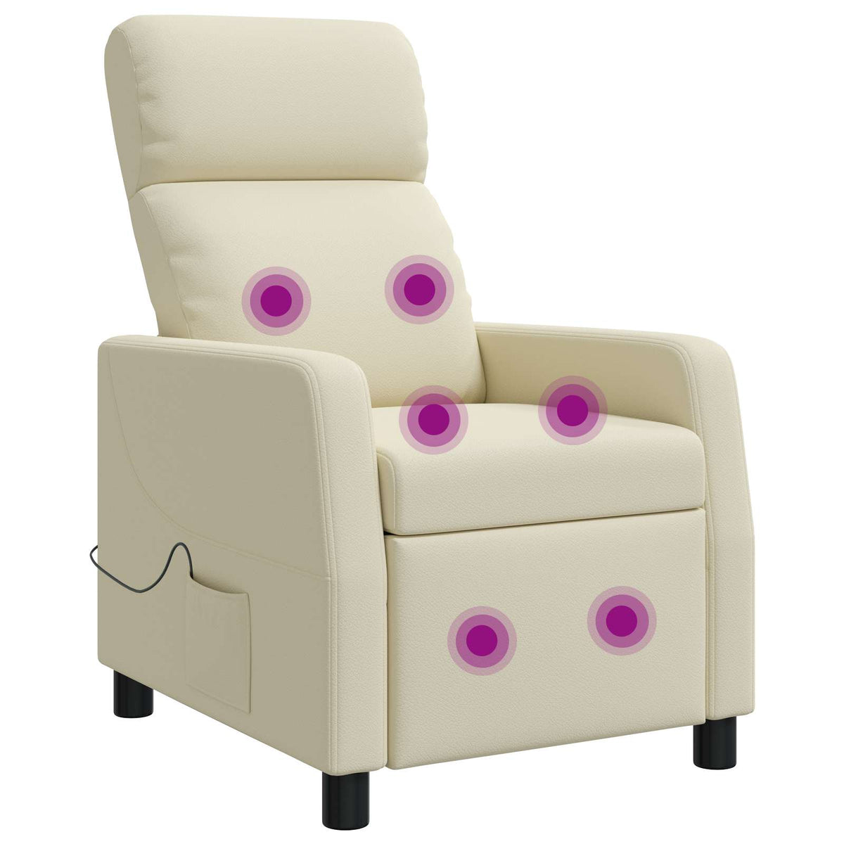 Massage Recliner Crèmekleurig Kunstleer is nu te koop bij PeponiXL, paradijselijk wonen!