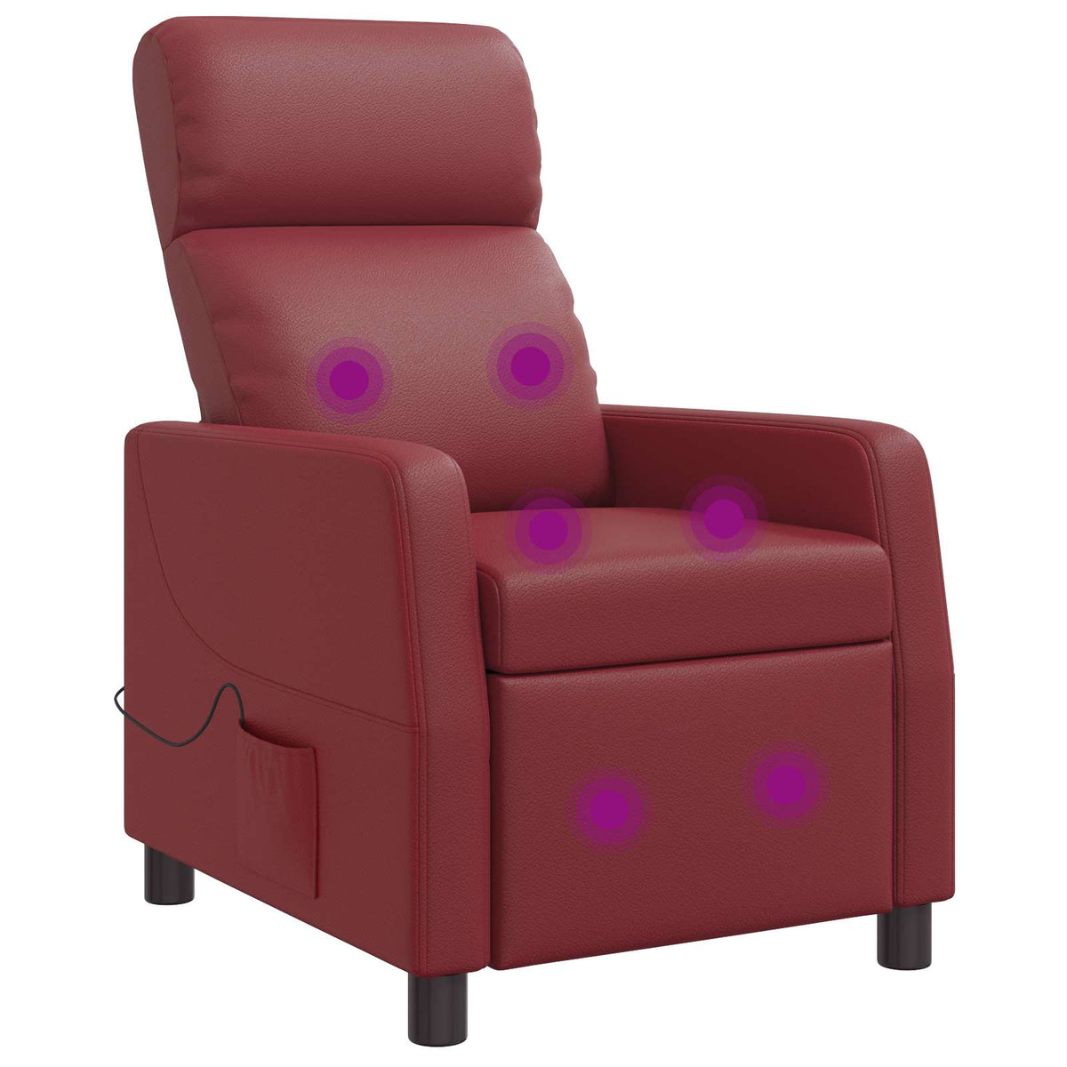 Massage Recliner Wijnrood Kunstleer is nu te koop bij PeponiXL, paradijselijk wonen!