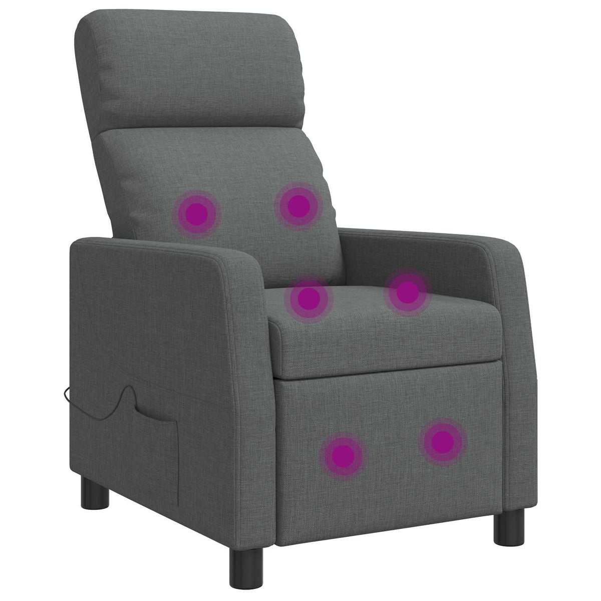 Massage Recliner Donkergrijs Stof is nu te koop bij PeponiXL, paradijselijk wonen!