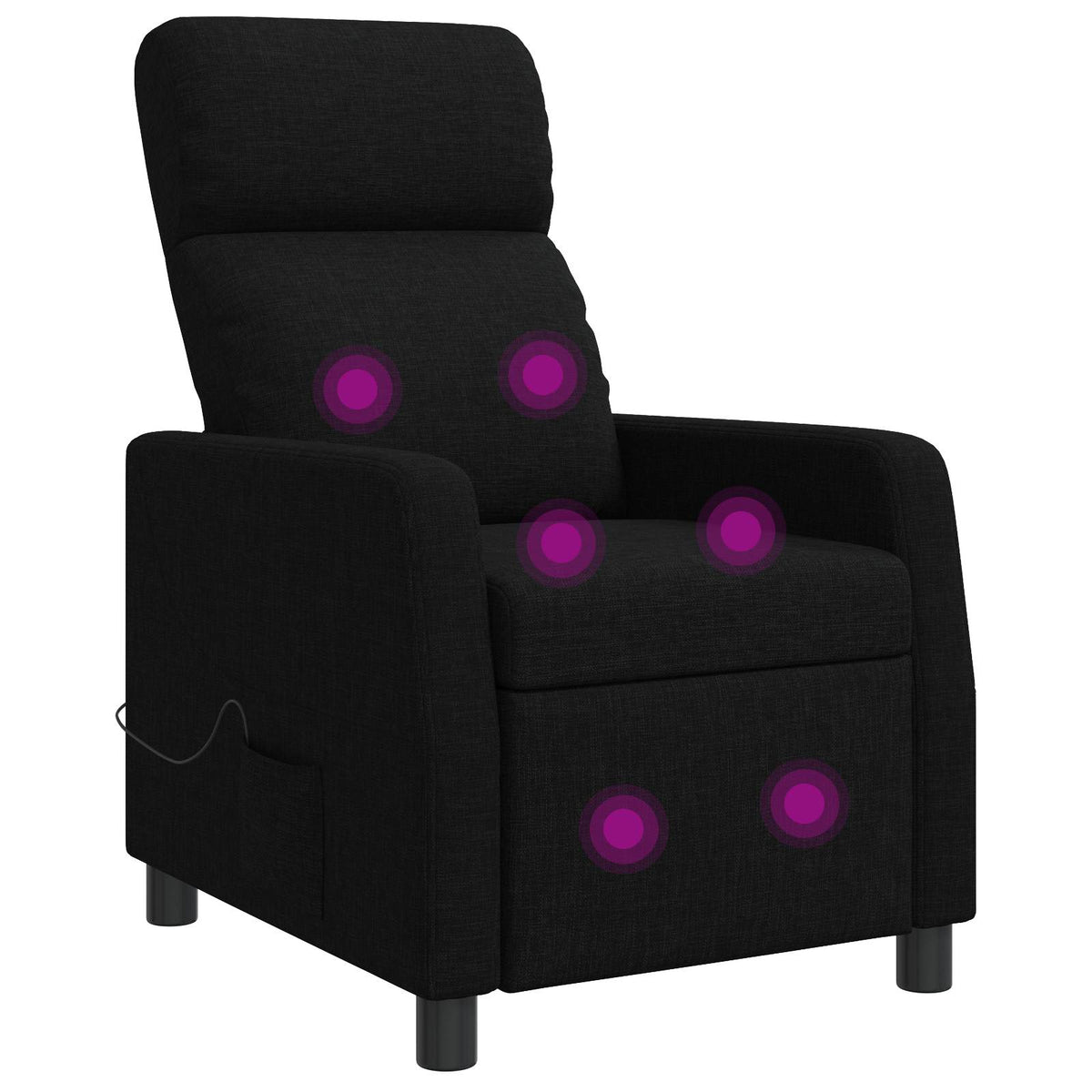 Massage Recliner Zwart Stof is nu te koop bij PeponiXL, paradijselijk wonen!