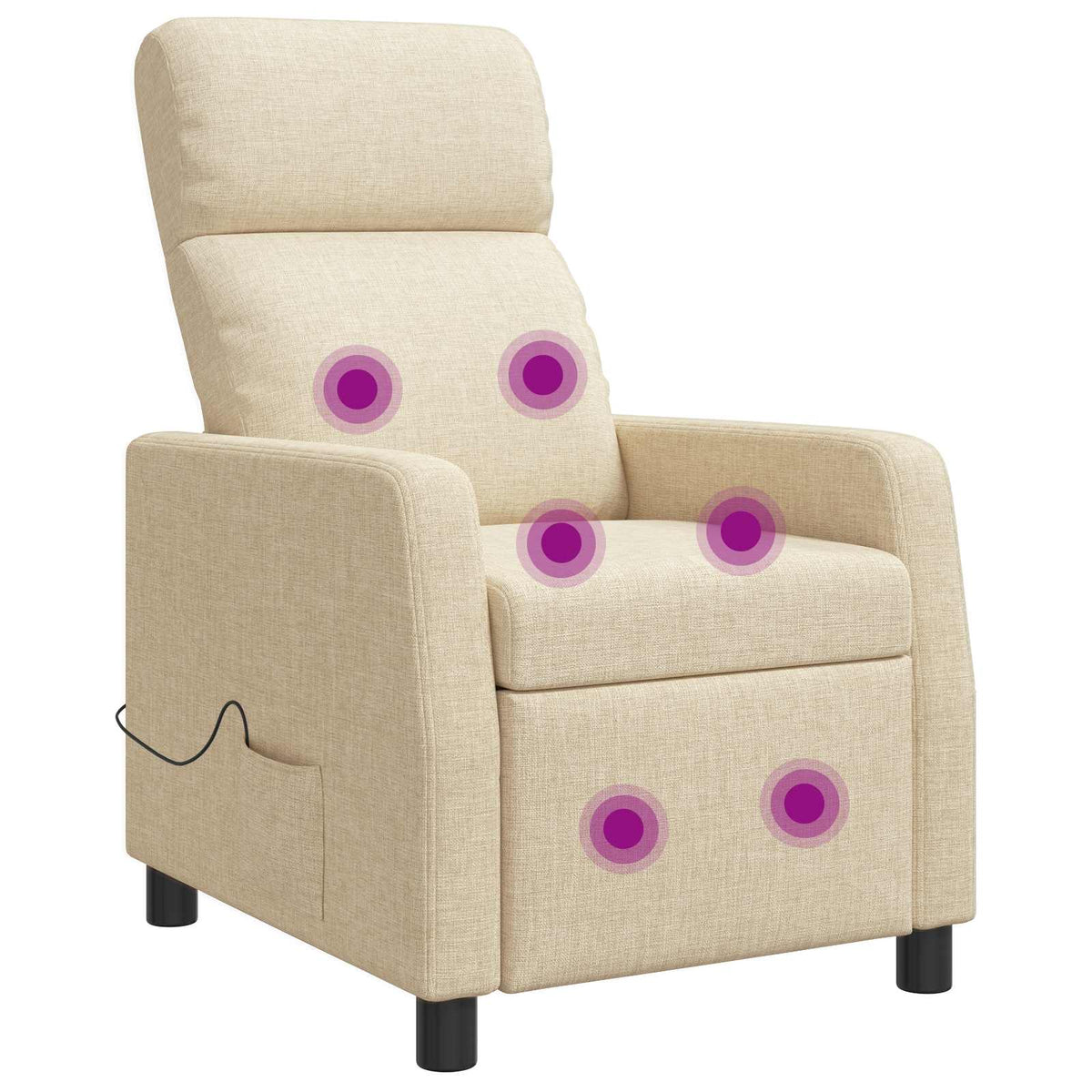 Massage Recliner Crèmekleurig Stof is nu te koop bij PeponiXL, paradijselijk wonen!