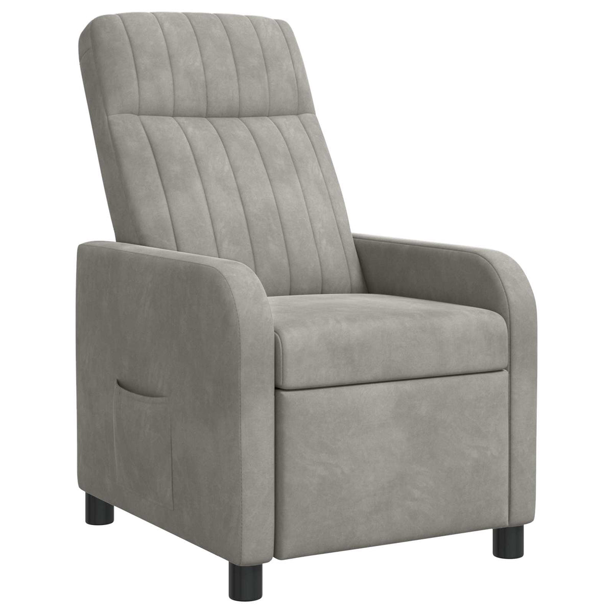 Relaxfauteuil Lichtgrijs fluweel is nu te koop bij PeponiXL, paradijselijk wonen!