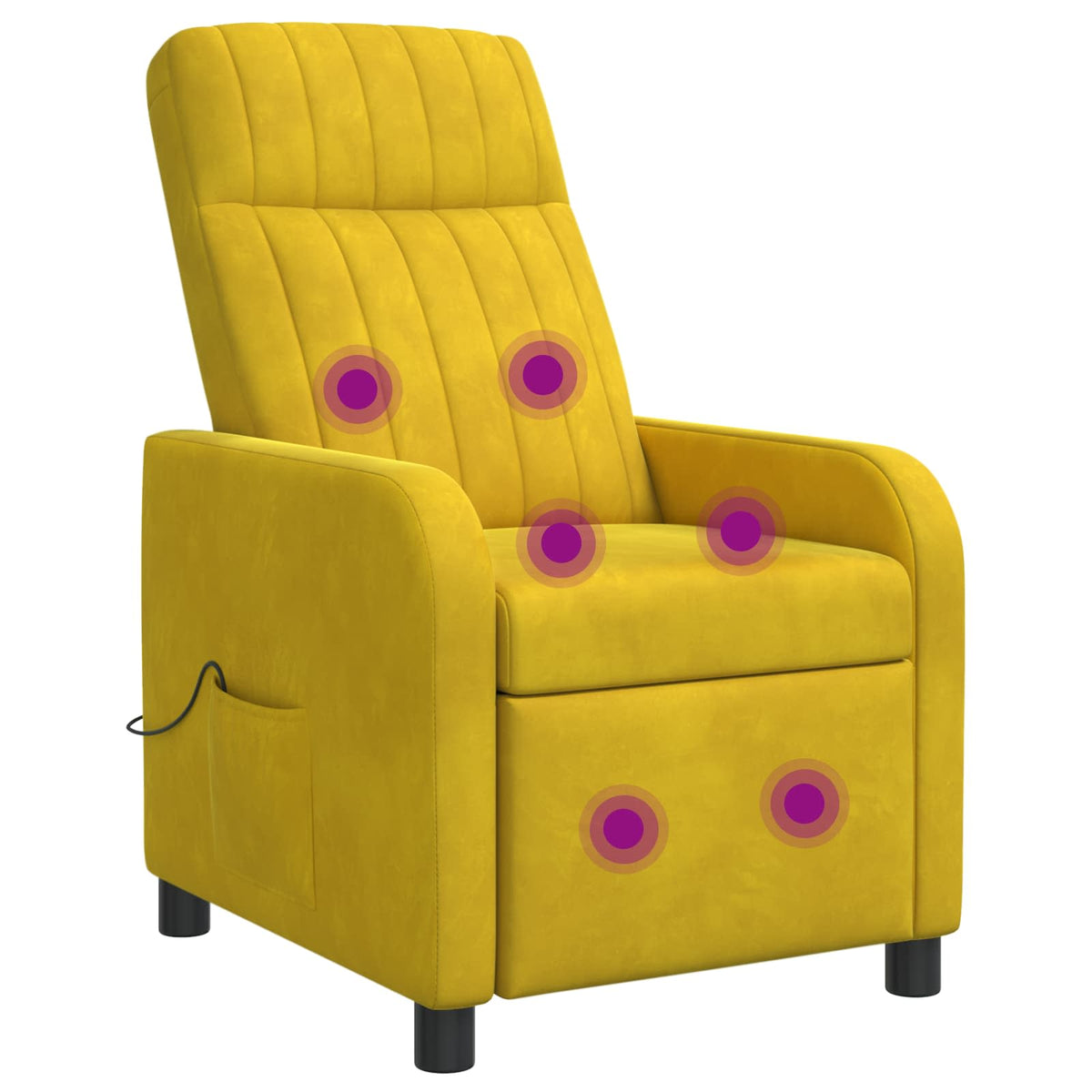 Massage Recliner Geel fluweel is nu te koop bij PeponiXL, paradijselijk wonen!