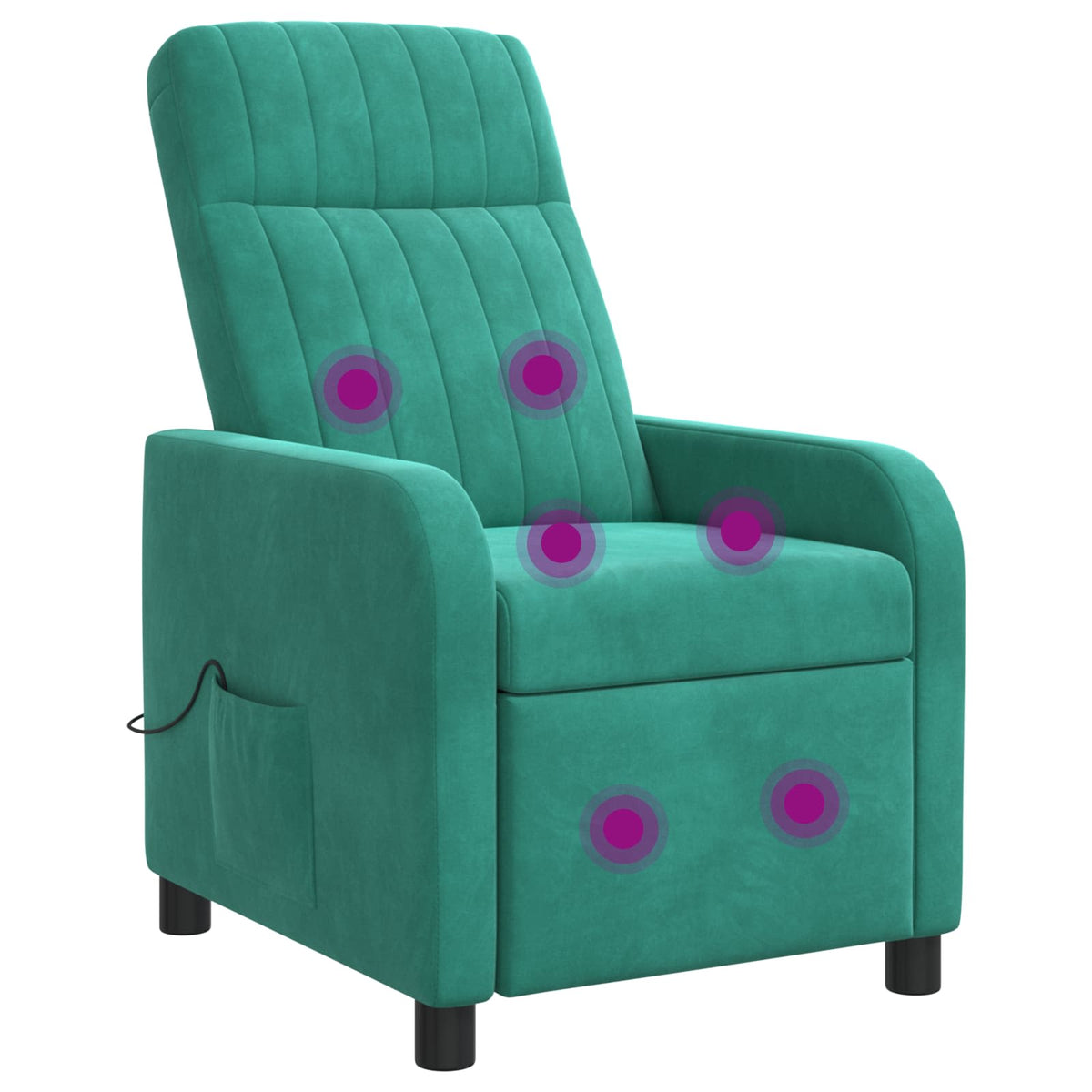 Massage Recliner Turquoise fluweel is nu te koop bij PeponiXL, paradijselijk wonen!