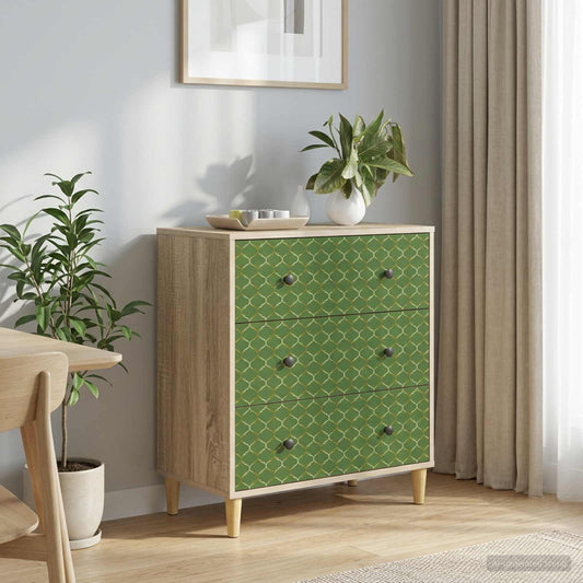 Ladekast GELEEN Groen geometrisch patroon 66 x 36,5 x 75 cm is nu te koop bij PeponiXL, paradijselijk wonen!