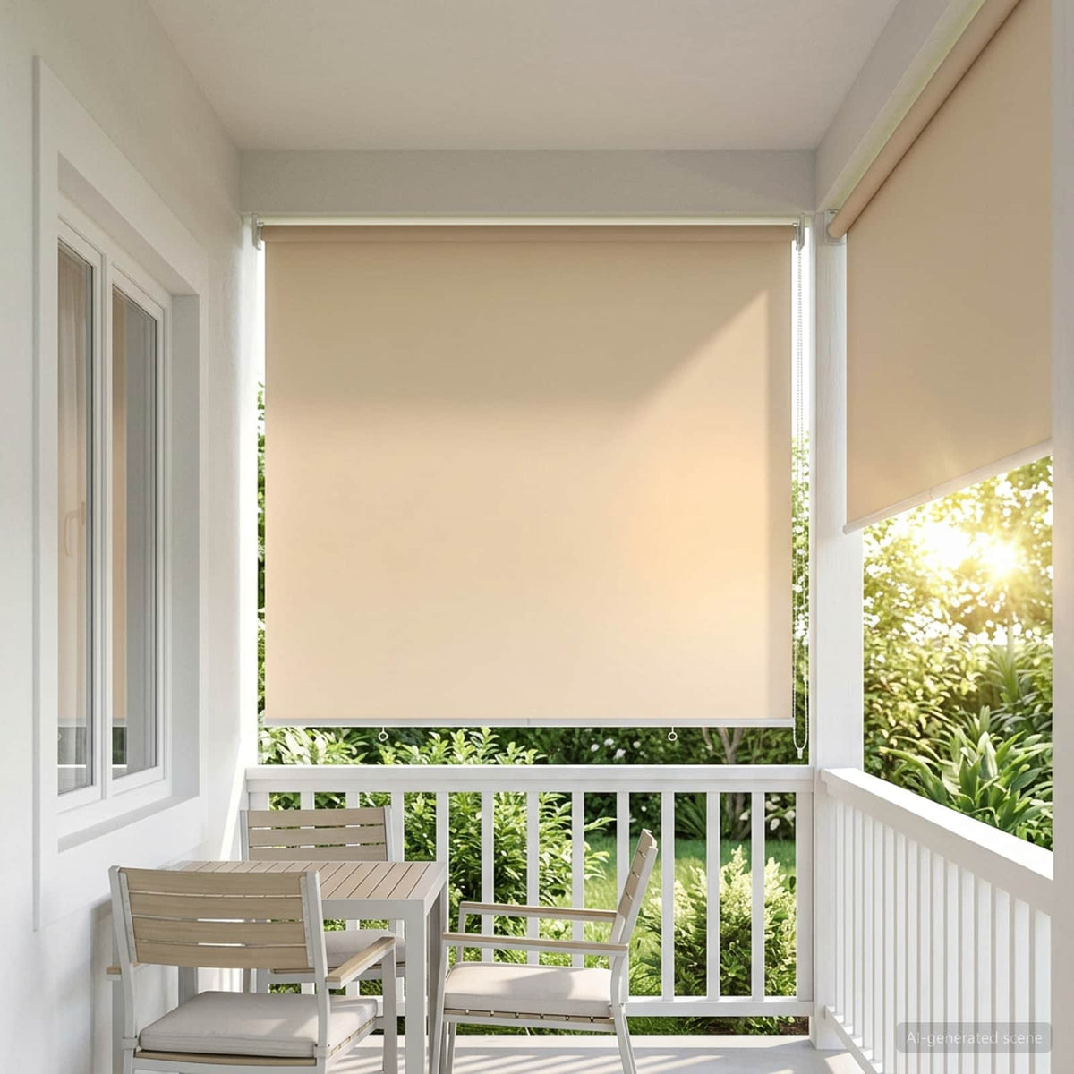 Buitenrolgordijn UV-bescherming Beige 125 x 140 cm (B x H) is nu te koop bij PeponiXL, paradijselijk wonen!
