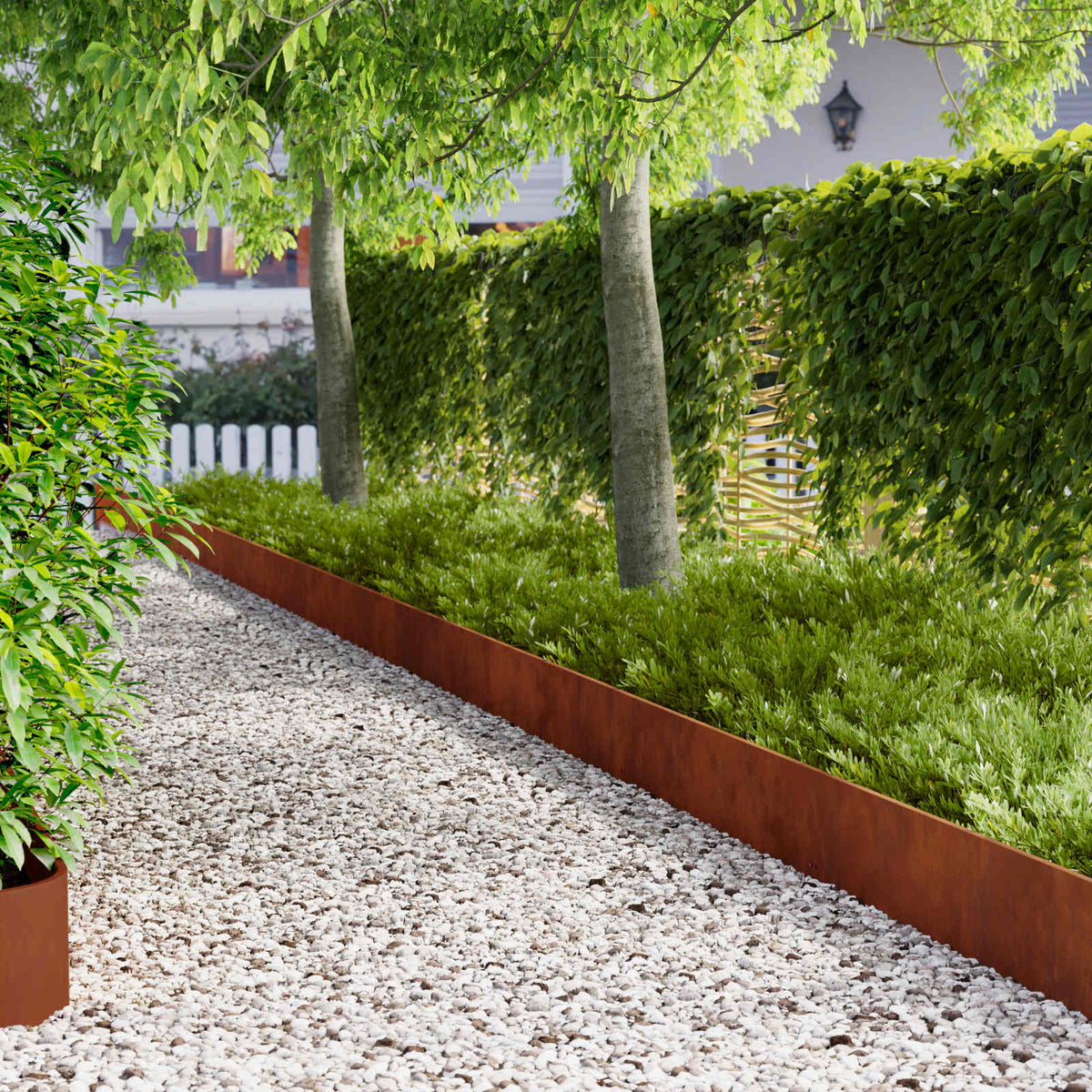 Gazonrand 20 pcs 103 x 25 cm Staal Roestig is nu te koop bij PeponiXL, paradijselijk wonen!